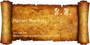 Ugron Martin névjegykártya